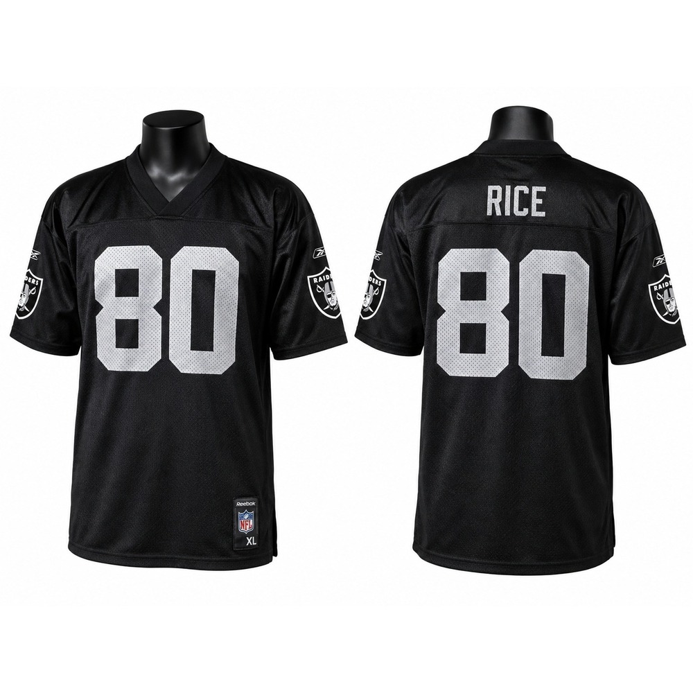 Vintage Y2K‎ Reebok Oakland Raiders Jerry Rice #80 Jersey Men's XL Black